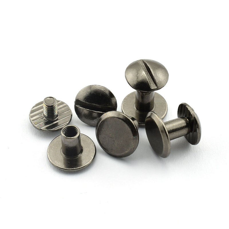 LQ Industrial براغي ربط لكتاب LQ الصناعية 15 مجموعة براغي رأس دائري مشقوق من الصلب الكربوني 1/4" أسود - Image 3